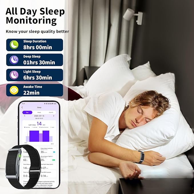 Smart Bracelet for Men Women, Fitness Tracker with Free App, 24/7 Auto Heart Rate/SpO2 Monitor, Sleep Stress Tracking Smart Health Wristband, 120+ Sports Modes with Extended Armband, IP68 Waterproof