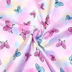 QPANCY Kids Satin Pajamas Sets Baby Boy Girl Button-Down Silk Sleepwear 2 Piece Short Sleeve Loungewear Clothes Set