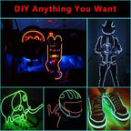 JIGUOOR EL Wire Battery Pack 16.4ft / 5m Bright Neon Light Strip 360° Illumination Neon Tube Rope Lights for DIY, Festival, Party Decoration, Pub, Halloween, Chrismas (16.4ft / 5m, Green)