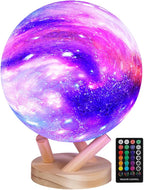 Moon Lamp Galaxy Lamp 6 inch 16 Colors LED 3D Moon Light, Remote & Touch Control Lava Lamp Moon Night Light Gifts for Girls Boys Kids Women, Birthday and Mothers Day Gifts