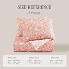BLOOMHAVEN Quilt Set Queen Size, Clay Pink Floral Quilt Sets, Reversible Bedspread Lightweight and Breathable for All Seasons, Soft Quilted Bedspread with 2 Pillow Shams