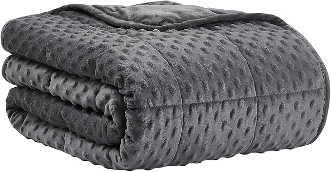CuteKing Weighted Blanket - Weighted Blanket with Premium Glass Beads - Heavy Blanket Crystal Velvet for Comfort Sleep - Thick Blanket All Season (15lbs, 60"x80", Grey Bubble)