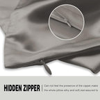 Silk Body Pillowcase Mulberry Silk Pillowcase Body Pillow Cases with Zipper Soft Breathable Smooth Cooling 20x54 inches Body Pillow Pillowcase for Sleep (Gray,20"X 54",1Pcs)