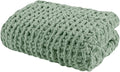 Madison Park Chenille Chunky Knit Handmade Throw Blanket, Luxuriously Soft Gift Blankets, Cottage Style Room Décor, Lightweight & Breathable All Seasons Throw Blanket for Couch, 50"W x 60"L Sage Green
