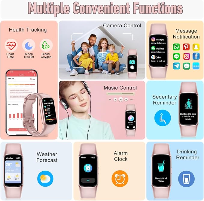 Zeacool Fitness Tracker with 24/7 Heart Rate, Blood Oxygen Sleep Monitor, 123 Sports Modes Calories Smart Watch,IP68 Waterproof Step Counter Activity Trackers Health Pedometer for Women Men