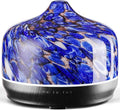 Porseme 500ml Glass Essential Oil Diffuser Aromatherapy Ultrasonic Cool Mist Humidifier 15-21 Running Hours Waterless Auto-Off Air Diffusers for Sleeping Yoga Working Spa(Deep Blue)
