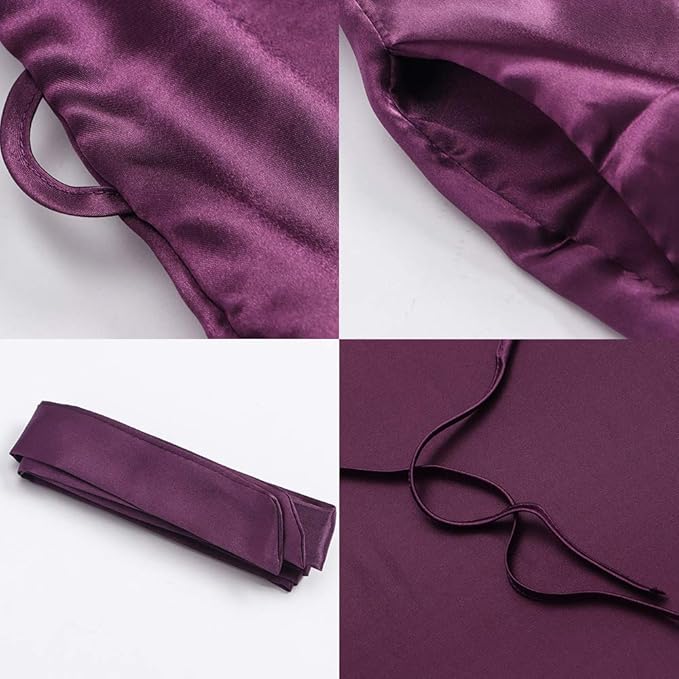 Women's Pure Color Satin Kimono Robe Short Bridesmaids Robe Dressing Gown