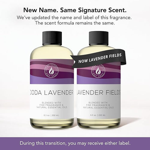Aroma Country Lavender Fields Diffuser Oil - Luxury Essential Oils for Diffuser Refill & Air Freshener Room Spray - Long-Lasting & Natural Home Fragrance, Scented Oil for Diffusers (8.5 Fl. oz)