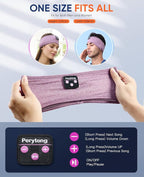 Perytong 2-Pack Sleeping Headphones Bluetooth Headband, Wireless Headband Headphones with Ultra-Thin Speakers, Comfortable for Side Sleepers, Running, Adults, Unisex, One Size