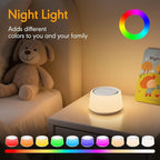 White Noise Machine with Night Light, 30 Soothing Sounds Portable Sound Machine for Baby and Adults, 10 Color Night Light, 5 Timer Options, Memory Function,Compact for Travel (White)