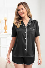 Women's Pajamas Set Sleepwear with Short Sleeve Top & Elastic Waist Shorts