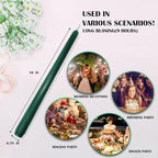 12-Pack Hunter Green Taper Candles, 10 Inch Unscented Dripless Candlesticks, Long-Lasting Burn Time of 7-8 Hours, Perfect for Christmas Home Décor Spring and St. Patrick's Day