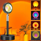 Sunset Lamp, 360° Rotation Sunset Projector Light, 6 Colors Rainbow Projection Night Light, USB LED Atmosphere Lamp for Selfie, Photography, Bedroom Decor, Living Room & Home Ambiance Lighting