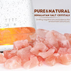 SALKING 2-in-1 Himalayan Salt Lamp & Ultrasonic Essential Oil Diffuser, Aromatherapy Diffuser Cool Mist Humidifier, Salt Therapy Lamp, 100% Pure Himalayan Salt, Ambient Glow, 150ml (Off-White)
