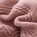 BOURINA Coral Pink Throw Blanket 50 x90 Inches Textured Solid Soft Sofa Throw Bed Runner Knitted Decorative Blanket