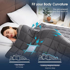 CuteKing Weighted Blanket for Adults (20lbs, 60"x80", Grey) Heavy Blanket for 180-190lbs, Weighted Blanket for Cooling & Heating with Premium Glass Beads, Soft Thick Blanket for Adult All-S