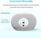 Reacher Auto-Dimmable Sound Machine Alarm Clock with Night Light, 20 Soothing Sounds, LED Digital Display, Sleep Timer, Precise Volume Control, White Noise Soother for Baby, Adults, Bedrooms