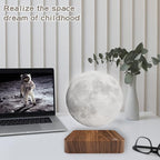 Levitating Moon Lamp, Magnetic Floating Moon Lamp Spinning Luna Night Light with 3 Color Modes, for Home Office Desk Decor, Bedroom Unique Lamps, Cool Tech Gadgets Gift for Women Kids