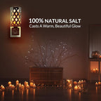 Himalayan Glow Lattice Style Basket Salt Lamp Night Light with Pink Salt Chunks | 360 Degree Rotatable Wall Plug,Ideal Gift For Home Décor