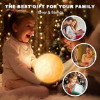 Moon Lamp Upgrade 16 Colors, Moon Light Gifts for Girls Boys Kids Women Birthday, Teen Gifts Trendy Stuff, Cool Astronomy Gifts, Shelf Decor, Remote & Touch Control Moon Night Light, Diameter 4.8 inch