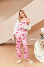 Ekouaer Women Silk Satin Pajamas Sleeveless Pjs Set 2 Piece Summer Loungewear Sleepwear with Pockets S-XXL