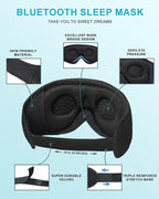 LC-dolida Sleep Headphones, 3D Sleep Mask Bluetooth Wireless, Sleeping Headphones for Side Sleepers Sleep Eye Mask Music Weighted Sleeping Mask Meditation Gifts for Men Women (Black)