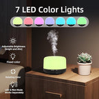 SPLITSKY 300ML Essential Oil Diffuser, Electric Ultrasonic Aromatherapy Air Humidifier vaporiser, Aroma Diffuser with Remote Control 7 LED Light Colors Waterless Auto-Off.