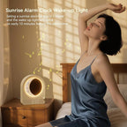 blonbar Sunrise Alarm Clocks for Bedrooms, Stepless Dimmable Moon Lamp Dual Alarm Clock with 12Levels Volume for Heavy Sleepers, 10 Natural Sounds with 30/60/90mins Timer, Gifts for Women
