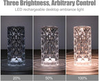 oneleaf Table Lamp Rose Crystal Modern LED Cordless,Rechargeable Battery Touch Desk lamp with Remote Control, Night Light for Couple Dinner/Restaurant/Bedroom/Camp (A-Monochrome)