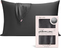 Kitsch Satin Pillowcase with Zipper for Hair & Skin - Softer Than Silk Pillow Cases, Smooth Cooling Satin Pillow Case, Wrinkle-Free, Machine Washable, Pillow Cases Standard Size 19x26 - Charcoal