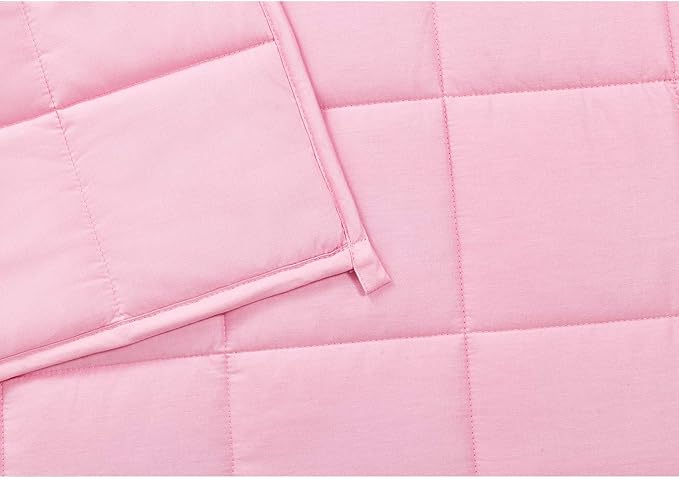 TONGDADA Kids Weighted Blanket | 40''x60'',10lbs | for Child Between 80-125 lbs | Premium Cotton Material with Glass Beads | Pink