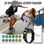 Fitness Tracker, Activity Trackers with 24/7 Heart Rate, Blood Oxygen Blood Pressure Sleep Monitor, Step Counter with 1.1" AMOLED Touch Color Screen, Calorie Pedometer Health Smart Watch for Women Men