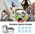 BENIO Gen 2 Smart Ring for Women & Men, Heart Rate,Fitness Tracker with Sleep，Step/Sleep/Blood Oxygen/Heart Rate Tracker, 5ATM Waterproof for iOS and Android,No Subscription, Xmas Gifts,Sliver 12