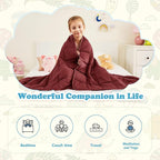 CuteKing Weighted Blanket - Weighted Blanket with Premium Glass Beads - Breathable Heavy Blanket for Comfortable Rest - Thick Blanket All Season (5lbs, 36"x48", Claret Red)