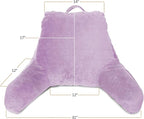 Clara Clark Reading Pillow with Shredded Memory Foam for Sitting Up in Bed and Couch, Back and Arms Adjustable Support for Adults & Teens Backrest Pillows for Reading, with Washable Cover Lavender