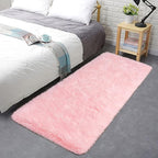 ISEAU Fluffy Runner Rug for Bedroom Dorm, College, Apartment, Plush Area Rugs, Shag Carpet with Rubber Backing Non Slip, Comfy Nursery Mat Bedside Mats for Girls Kids Room Home Decor, 2ft x 6ft, Pink