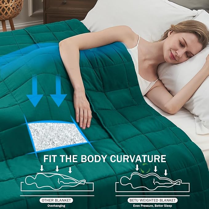 Green Weighted Blanket for Adults 20lbs, 80"x87", King Size Cooling Heavy Throw Blanket for 130-220lbs, Microfiber Soft Thick Big Blankets Weighted Comforter Gift for Sleeping