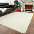 Przemy Washable Area Rug for Bedroom Living Room, 4x6 Feet Cream Memory Foam Rug, Super Soft Modern Indoor Carpet for Bedside Kids Room Girls Boys Dorm Nursery Decor Mat