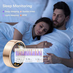 Ring Health Tracker for Women Men, Fit Ring with Heart Rate, Blood Oxygen, Stress, Sleep Monitor, Step Counter, IP68 Waterproof Smart Ring for iPhone & Android, No Subscription Fee (Rose Gold, 7#)