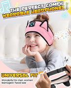 Kids Headphones, Headband for Children Baby & Toddlers, Bluetooth Toddler Headphones Wireless and Wired Playback 3.5 MM Jack for School, Stretchy & Comfy Travel Accessories