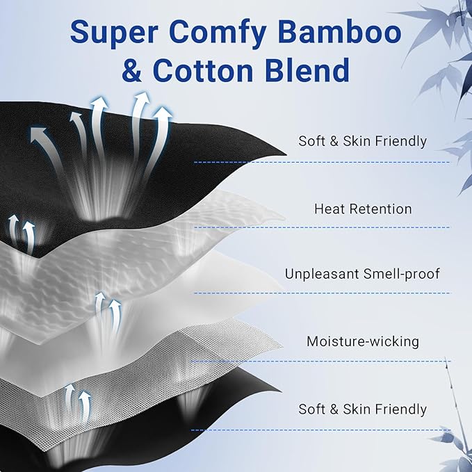 3D Bamboo Cotton Sleep Mask with Bluetooth 5.4 Headphone, Music Wireless Bluetooth Blackout Eye Mask for Side Sleepers, Earphones HD Speaker Microphone for Travel, Gifts for Women Men, Black