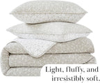 Southshore Fine Living, Inc. Farmhouse Bedspread, Full Size Quilt Set, Queen Coverlet, Light Weight Quilt, 3-Piece Set Geometric Bedding with Two Matching Pillow Shams, Full/Queen, Reversible Taupe