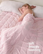 Mr. Sandman Weighted Blanket for Adults, Minky Dots Heavy Blanket for Woman,Man Sleeping/Calm, Soft, Cozy and Cooling Weighted Throw Blankets, Machine Washable, 60 x 80in, 20 Pounds, Pink