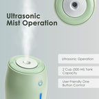 Aqua Glo Personal, Portable Humidifiers for Bedroom – Ultrasonic Cool Mist Humidifier with Built In Rechargeable Battery. Air Humidifier for Baby, Plants, Home, Office, Travel. Mint Green