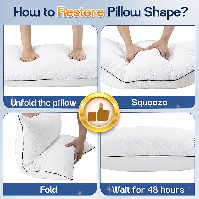 1 MIDDLE ONE Throw Pillows (Pack of 2, White), 20 x 20 Inches Decorative Pillow Insert for Couch, Sofa and Bed, Memory Foam Indoor Square Pillow Forms Stuffer