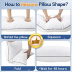 1 MIDDLE ONE Throw Pillows (Pack of 2, White), 16 x 16 Inches Decorative Pillow Insert for Couch, Sofa and Bed, Memory Foam Indoor Square Pillow Forms Stuffer (16x16 Inch)