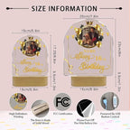Customized Birthday Gifts Personalized Acrylic LED Night Light Lamp Plaque Custom Photo Name Age Birthday Gifts for Women Men(B-Black and Gold)