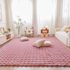 Pink Rabbit Plush Rug 8'x10', Fluffy Faux Fur Shaggy Area Rug for Nursery, Kids Room Decor, Soft Fuzzy Carpet for Living Room, Bedroom, Teen Girls Room
