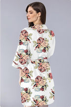 WJing Yi Jia 2Pcs Womens Floral Kimono Robe Silk Robes Bride Bridesmaid Satin Robes Bridal Dressing Gown Silky Bathrobe