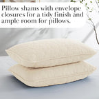 Southshore Fine Living, Inc. Oversized Quilt Bedding Set Lightweight, Prewash Fabric Soft Coverlet Bedspread 3-Piece with Two Matching Shams (98 in Wide x 98 in Long), Full/Queen, Pebble Cream